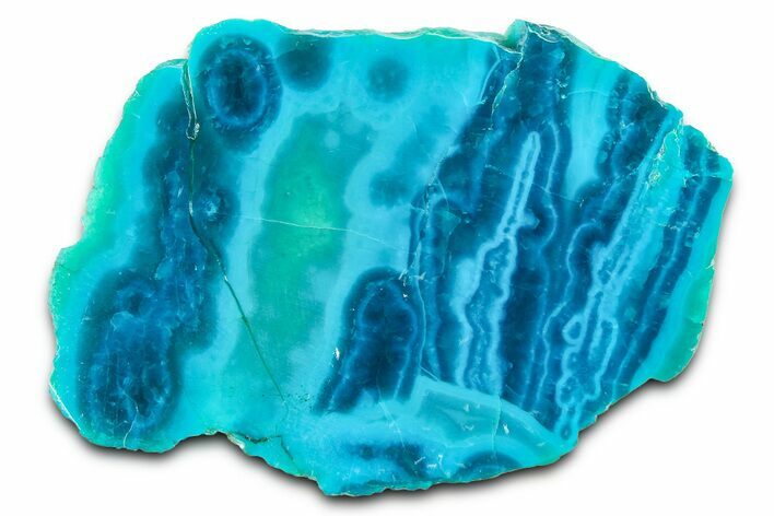 Polished Banded Chrysocolla Section - Bagdad Mine, Arizona #378901